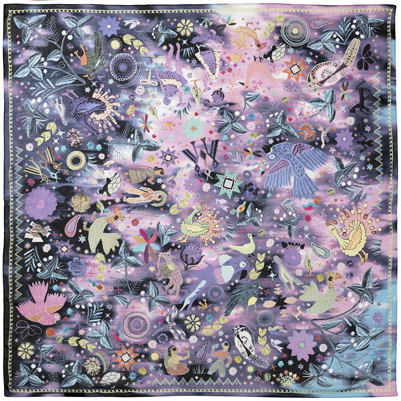 JANE CARR 140104C-0108 The Love Square 100% Silk Voile - Col. Dream - Flat