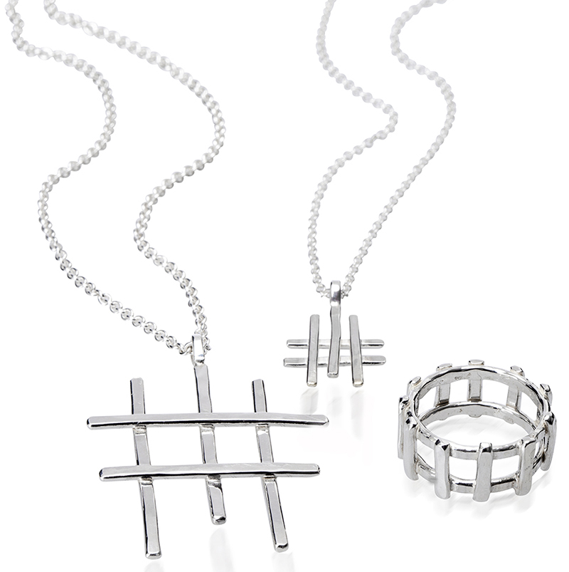 Portcullis Collection - Large Pendant RRP 165 - Necklace RRP 75 - Ring RRP 75 - all sterling silver
